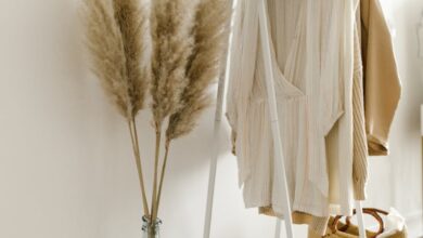 Garments and Clothes hanging on a Clothing Rack